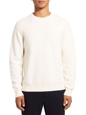 Theory Men's Crewneck ZigZag Sweater in Ivory